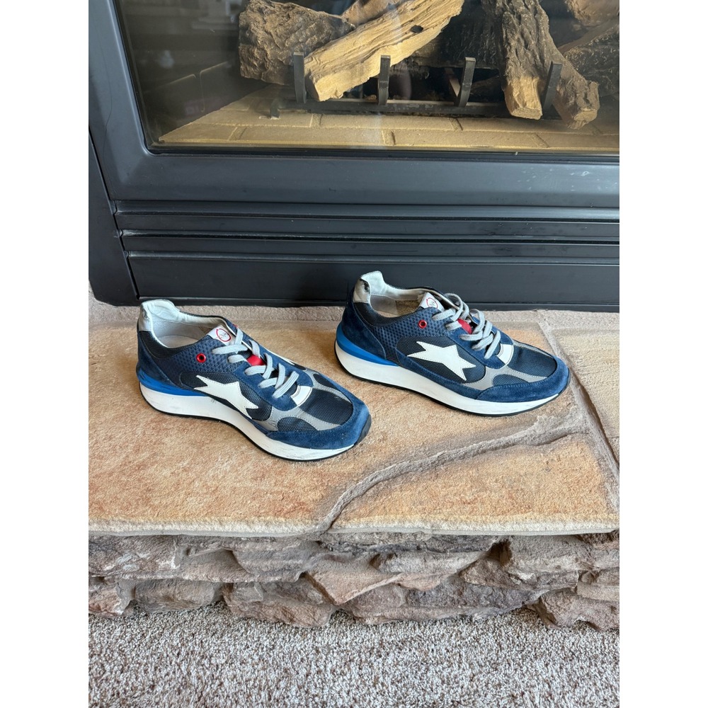 OKINAWA Mens Size 43‎ Blue White Star Sneakers Hand Made in Italy I ❤️ My Shoes